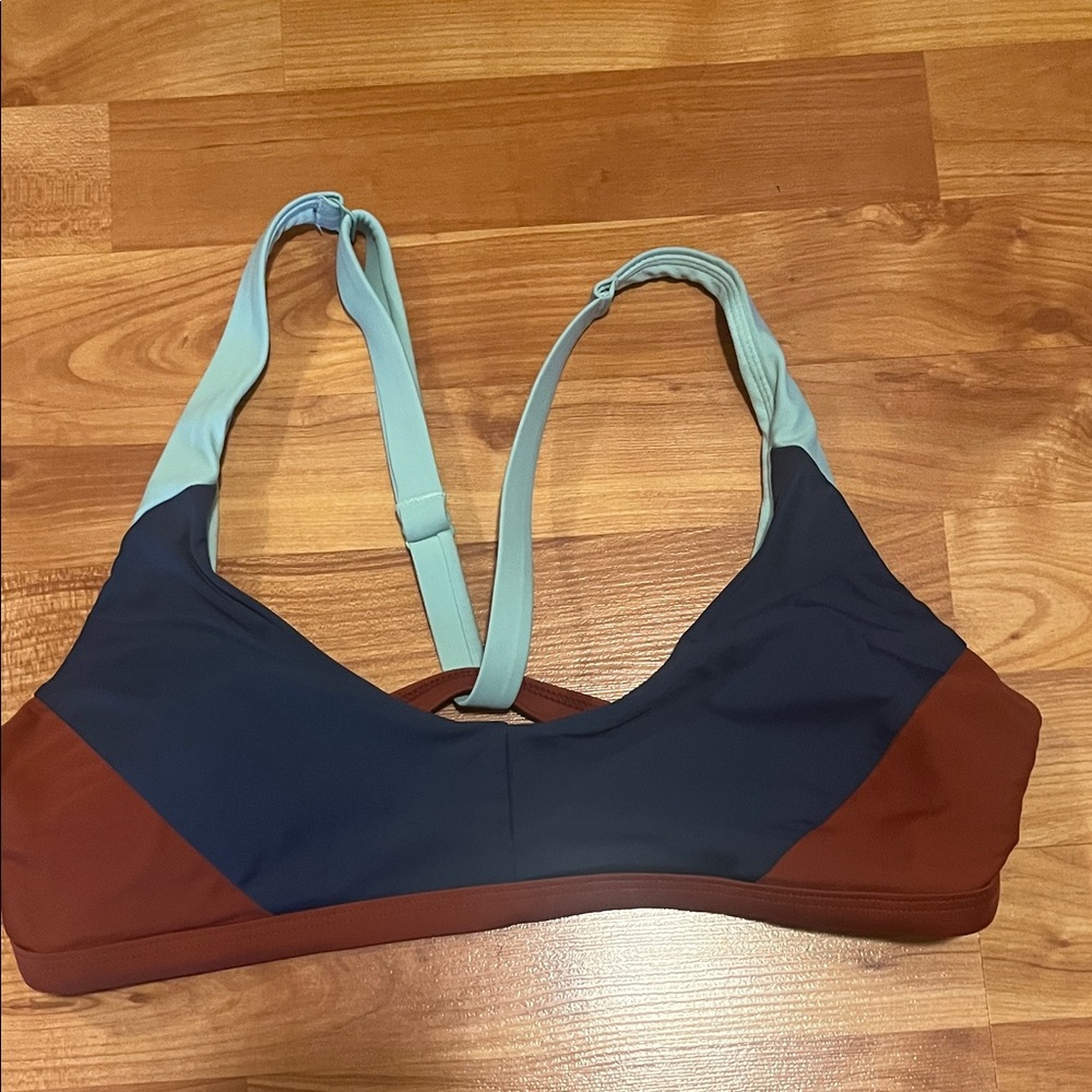 Prana M navy, rust & mint bikini